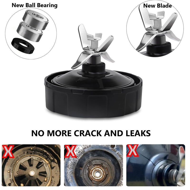 Ninja Blender Replacement Parts – Premium Grade 7 Fins Ninja Blender Blade for Ninja Blender Cups – Stainless Steel High Speed New Bearing – Leakproof Sealing Ring 7 Fin