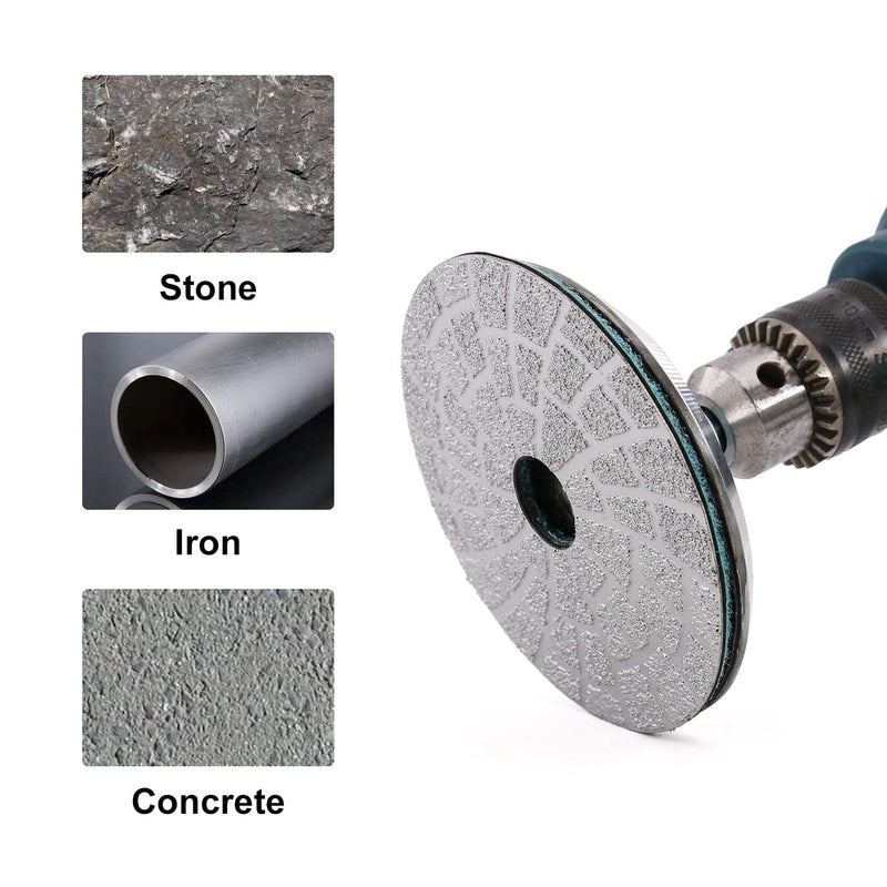 3PCS Vacuum Brazed Diamond Polishing Pads Grinding Wheel Disc for Concrete (4 INCH)
