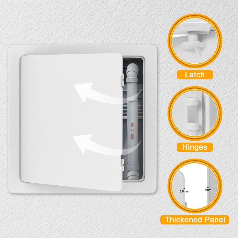 Suteck Plumbing Access Panel for Drywall Ceiling 16 x 16 Inch Reinforced Plastic Wall Access Doors Removable Hinged White 16X16inch