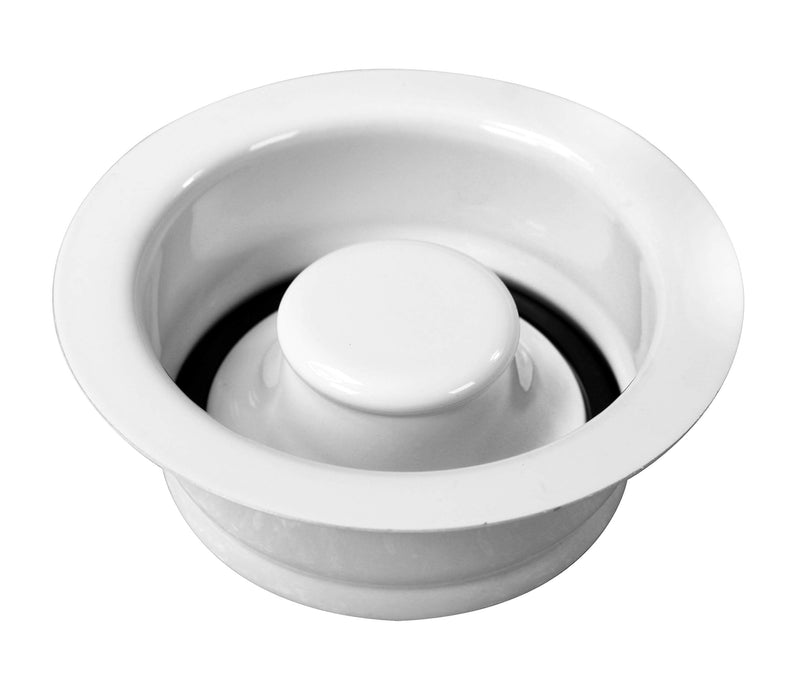Westbrass D2155-50 Wing Nut Style Large Kitchen Basket Strainer with Waste Disposal Flange and Stopper, Powder Coat White