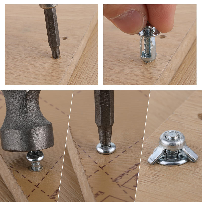 Molain 15 Pack Hollow Metal Cavity Fixing Hollow Door Anchor, M4 Nuts for 0-5mm Door Extra Short Hollow Wall Anchors Aluminium cladding Sheet Steel, Iron Sheet