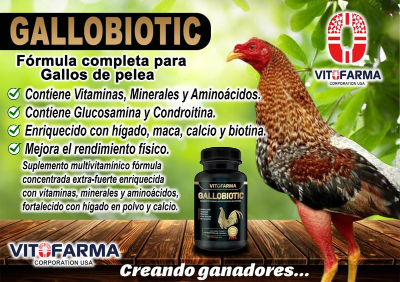 Gallobiotic Natural Multivitamin for Rooster, Hens - 100 Tablets | Vitamina Completas para Gallos - PawsPlanet Australia