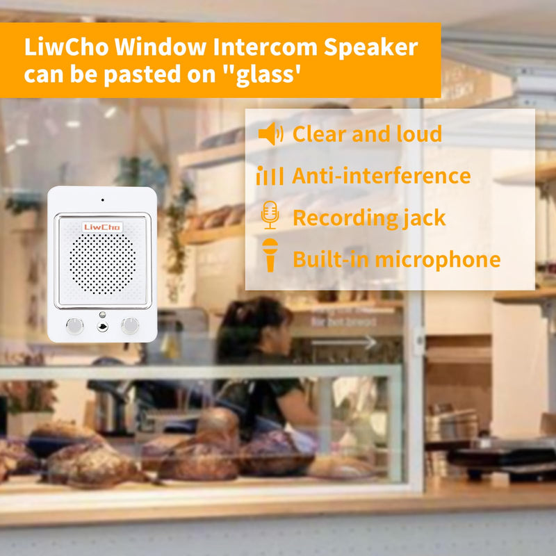 Window Speaker Intercom System,Wired Dual-Way Window Counter Intercom, High Power Speaker for Store,Business,Catering.