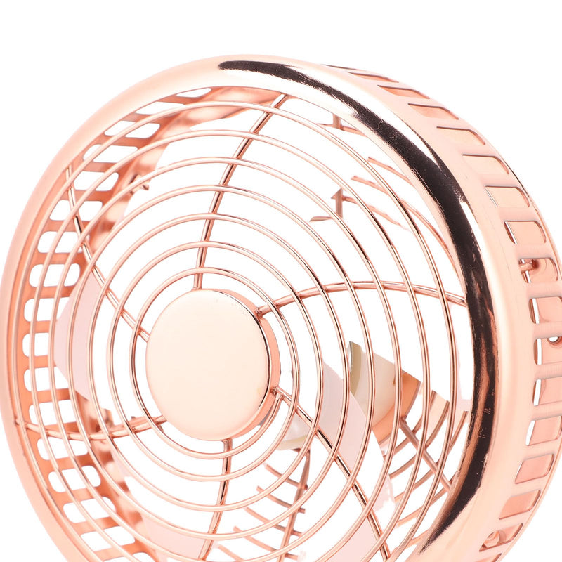 Small Quiet USB Desk Fan 3 Speed Retro Metal Fan for Home Office Nightstand Bedroom Iron 1pc (Rose Gold) Rose Gold