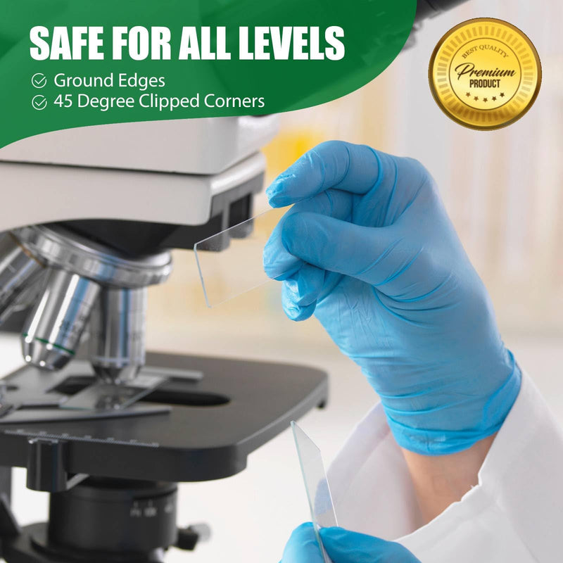 Microscope Slides, Ultra-Clear Blank Microscope Slides and Covers - 50 Slides, 100 Coverslips, Optical Glass Slides for Microscope, Microscope Accessories for Experiments and Analyses