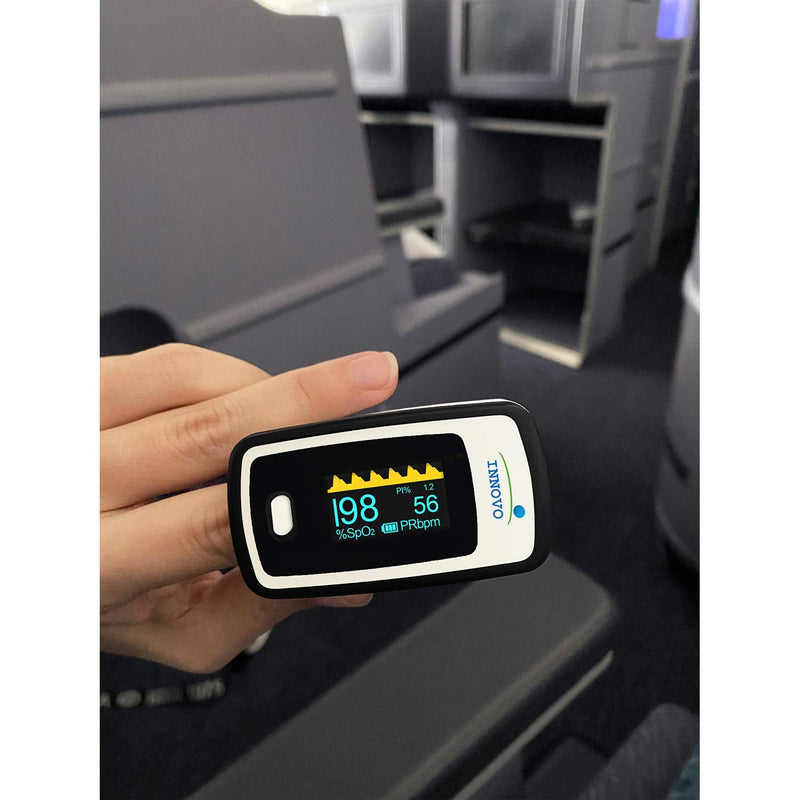 Innovo Deluxe iP900AP Fingertip Pulse Oximeter Blood Oxygen Saturation Monitor with Alarm, Plethysmograph and Perfusion Index without Bluetooth