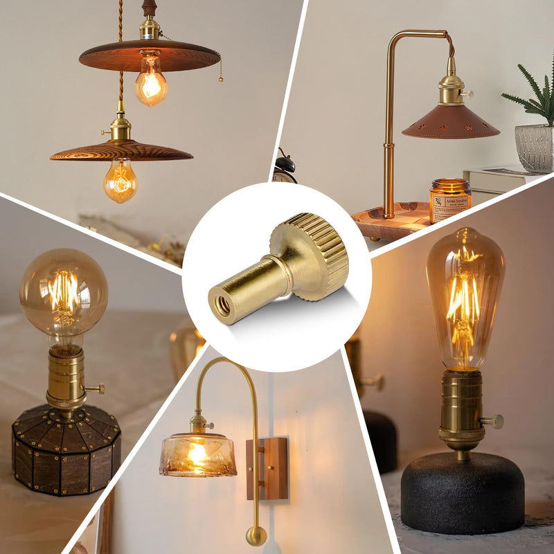 Brass Lamp Switch Knob,Turn On/Off Light Switch Knob Replacement,Standard Size Twist Switch Knobs,Antique Brass Color (Gold) Gold