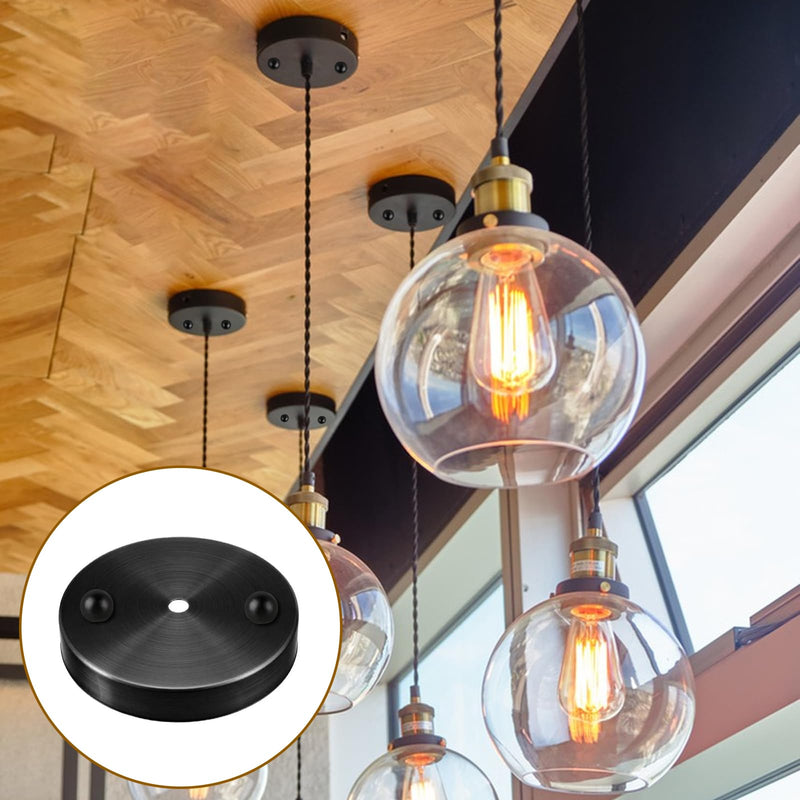 20Pcs M4 Thread Cap Nuts Knob Light Fixture Screws Decorative Screw Caps Steel Ball Lamp Decoration Screw Caps Nut Cover for Furniture Lighting, Black