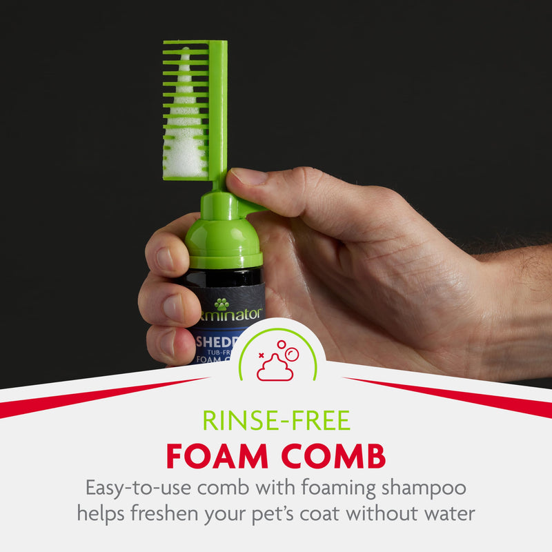 FURminator Tub-Free Deshedding Foam Comb, 3 Ounces, Grooming Comb for Cats Helps Freshen Coat and Reduce Odors with No Rinsing - PawsPlanet Australia
