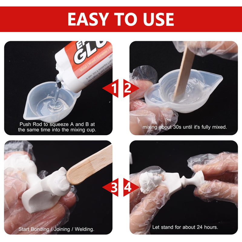 5 Minute Epoxy Glue 100ml, Multi-Purpose Clear Epoxy Adhesive for Metal, Plastic, Wood, Ceramics, Glass and More, Sturdy, Waterproof, Heat-Resistant, Fast Curing Liquid Epoxy Resin Kit