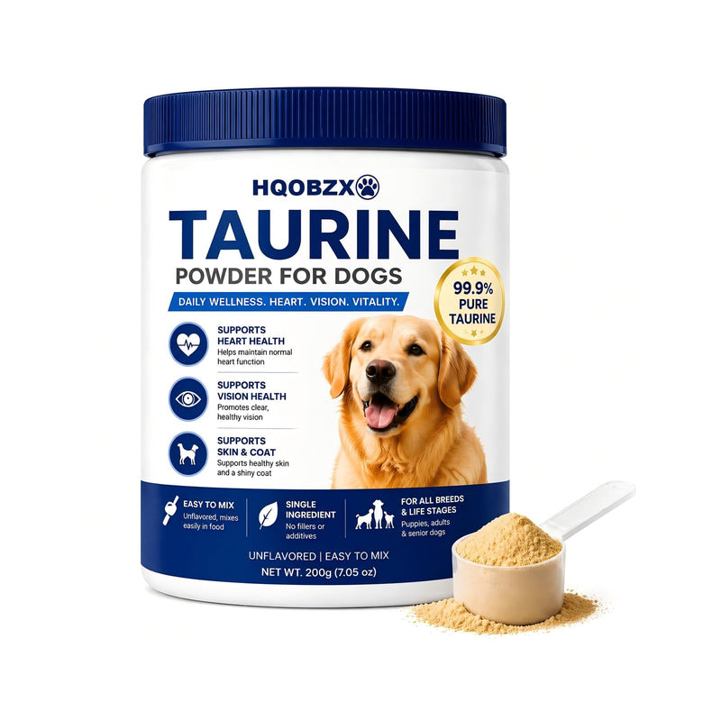 Taurine Powder for Dogs – Supports Heart, Vision, Energy, Skin & Coat Health, Easy to Mix in Food, 200g