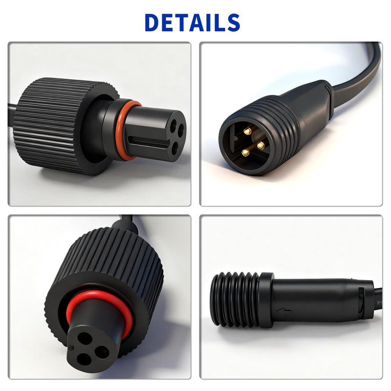 19.6FT Extension Cable for Govee Permanent Outdoor Lights, IP68 Waterproof 3-Pin Power Cord, Compatible with H705A H705B H705C H706A H706B H706C, Outdoor Dots String Light Extension Wire 19.6ft Extension Cord