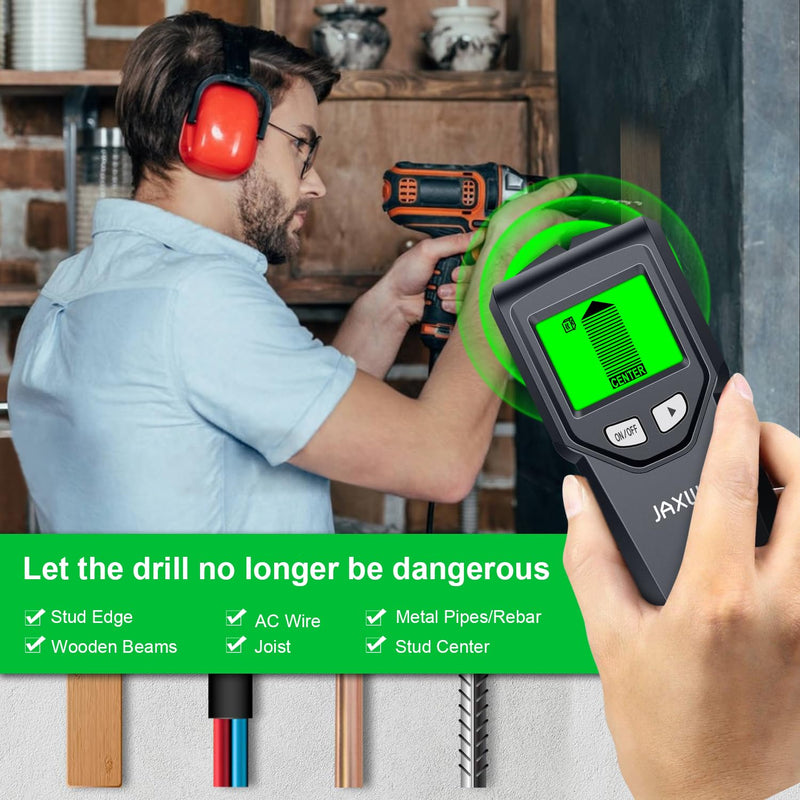 Stud Finder Wall Scanner - 5 in 1 Stud Finder Tool w/Intelligent Microprocessor Chip and HD LCD Display, Stud Detector Beam Finders for the Center and Edge of Wood AC Wire Metal Studs Joist Pipe Ink