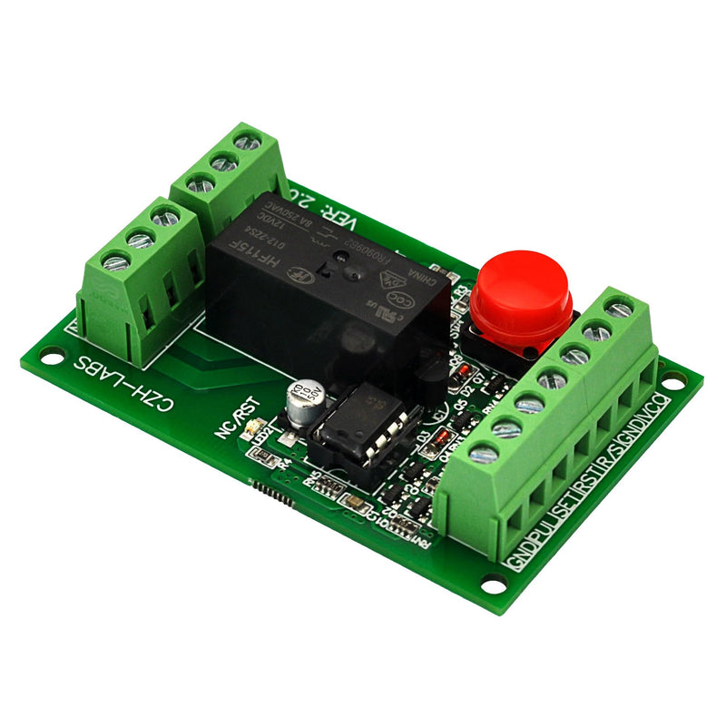 ELECTRONICS-SALON Panel Mount Momentary-Switch/Pulse-Signal Control Latching DPDT Relay Module,12V