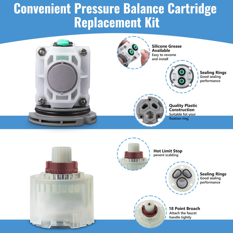 2 Pack Pressure Balance Cartridge, Compatible with A954.4400070a 2