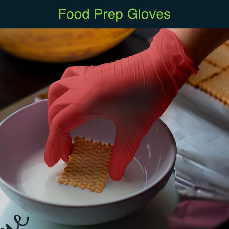 Light Burgundy Nitrile Disposable Gloves - 50 Count - 3 Mil Nitrile Gloves Medium - Powder and Latex Free Rubber Gloves - Surgical Medical Exam Gloves - Food Safe Cooking Gloves