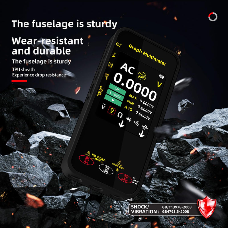 BSIDE Portable Digital Multimeter 20000 Word mV Voltmeter Rechargeable 3.2'' TFT Screen Compact Multimeter with Recording Mode Measure Resistance Capacitance Diode Max Min Ave Calculation