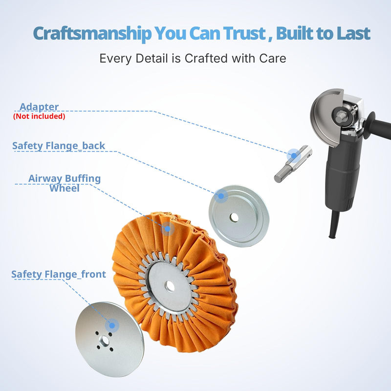 Neeki Aluminum Insertable Self-Clamping Safety Flange for Airway Buffing & Polishing Wheels with 5/8" Arbor Hole, Fits Airway Buffs with 3" Center Plates ，No Need to Removing Center Plates