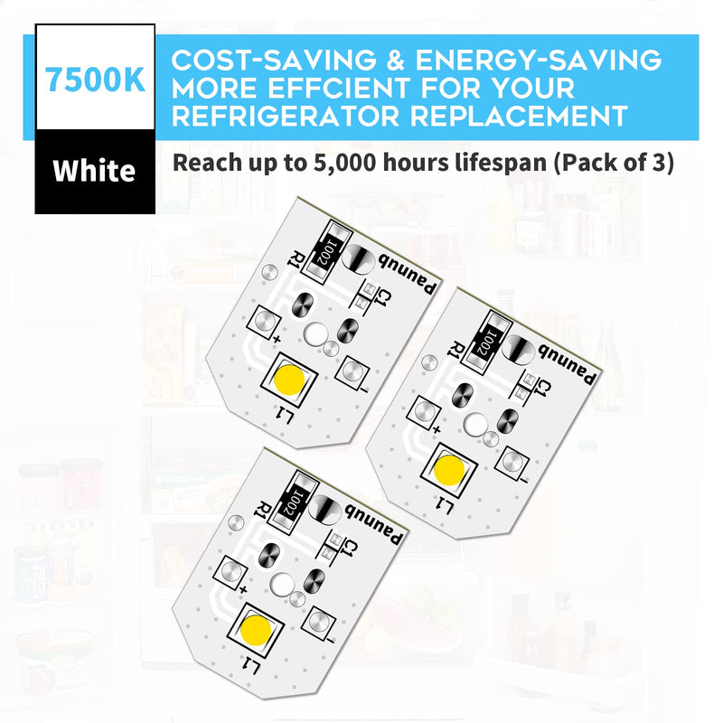New Upgraded WR55X11132 Refrigerator Bulb Light Replacement Led Compatible WR55X25754 WR55X26486 WR55X30602 EAP12172918 4590213 AP6261806 PS12172918, No-Include Plastic Cover, Waterproof, 3PCS IN One