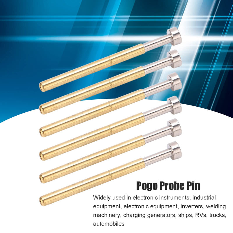 Pogo Pin Flat Head PCB Testing Probes Spring Loaded Brass Material 2.36mm Tube Diameter 34mm Length 100pcs
