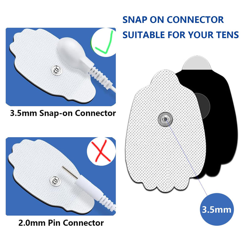 TENS Unit Electrode Pads, 40 Pcs Stronger Self-Adhesive Reusable Tens Unit Replacement Pads for 50 Times, VOVOU Latex-Free Snap TENS Pads Compatible with TENS EMS Devices Use 3.5mm Button Leads