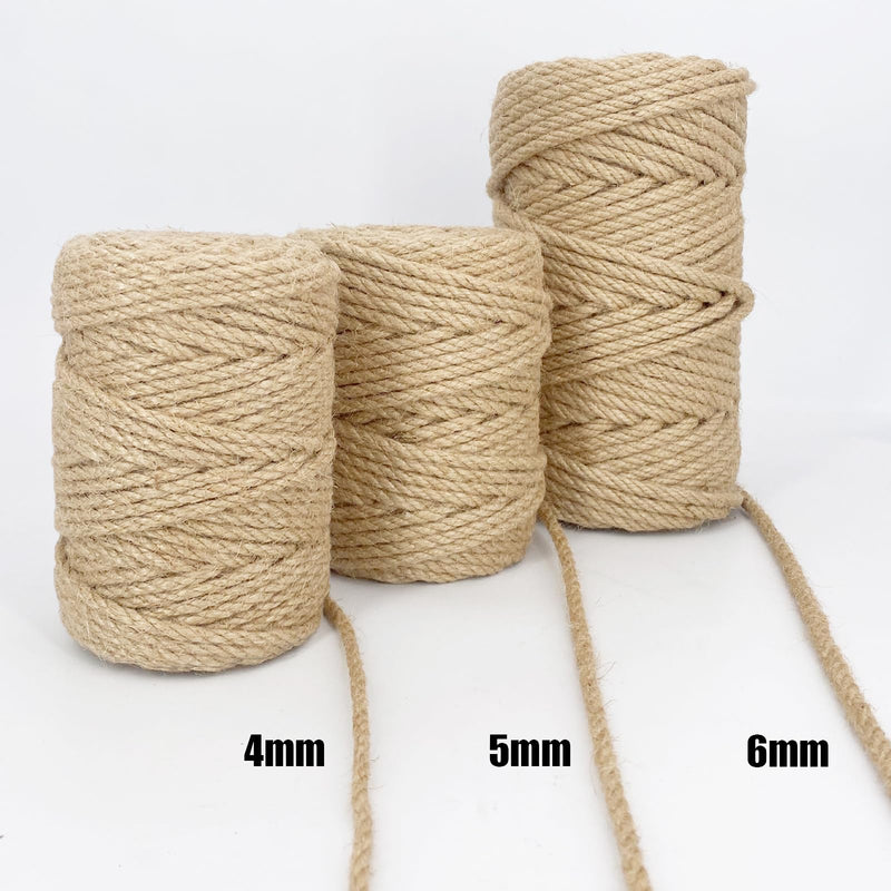 Leecogo 4mm Jute Rope 164 Feet Heavy Duty and Thick Twine Rope for Gardening Arts Crafts Packing Bundling Recycling and Home Decor Brown 164.0 Feet