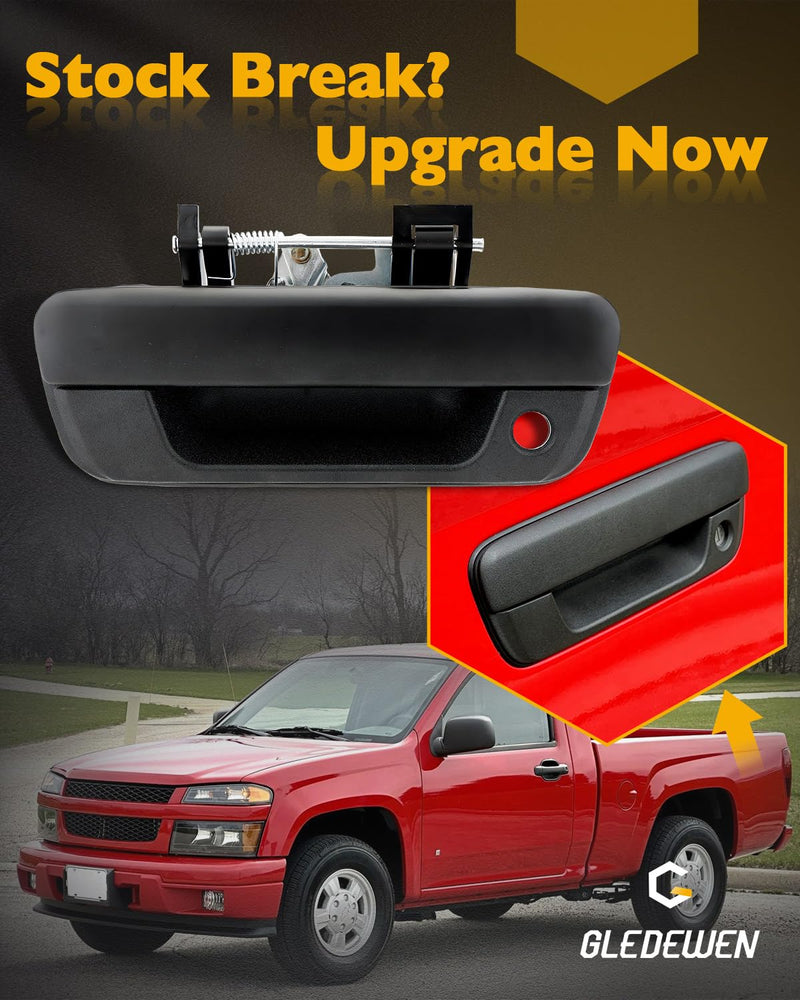 Metal Tailgate Handle, Compatible with 2004-2012 Chevy Colorado & GMC Canyon, 06-08 Isuzu i-280, i-290, i-350, i-370, Exterior Rear Tail gate Liftgate Latch Lock with Keyhole, OE# 80584, GM1915118 Metal Tailgate Handle w/keyhole