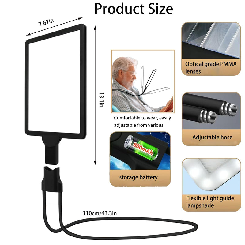 5X Hands Free Magnifying Glass with Light for Reading,LXIANGN Large Neck Wear Magnifier for Reading Books,Sewing, Cross Stitch,Low Vision Seniors with Aging Eyes 5x