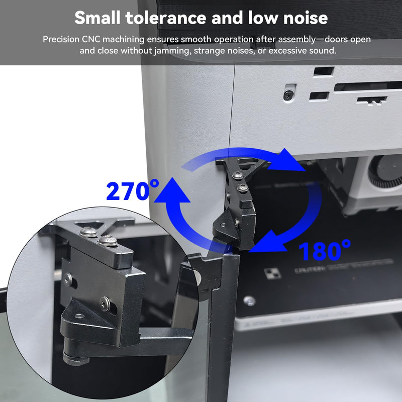 FYSETC Upgraded Parts for Bambulab P2S Door: Assembly All Metal CNC Door Hinge 180/270° Adjustable Easy to Swivel for 3D Printer Lab P2S Not for P1S P1P H2S H2D H2C X1C