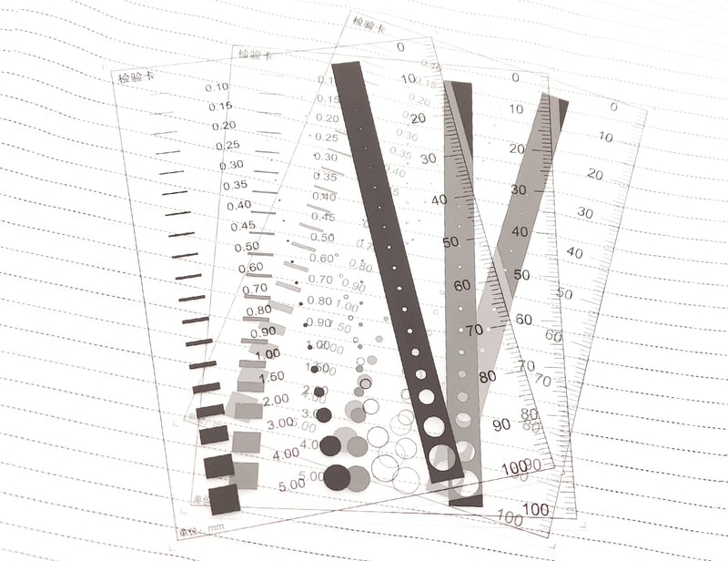 Flaw SEC Size Estimation Chart Dirt Test Gauge for Dot and Line Defects Measuring (5) 5