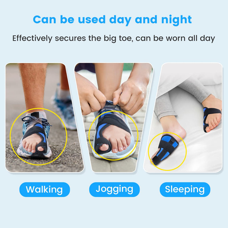 Big Toe Splint for Women & Men, Broken Big Toe Support Brace for Big Toe Fracture Fixation, Sports Sprains, Injuries, Adjustable Big Toe Protector with 2 Aluminum Bars for Day & Night Use - Left - NewNest Australia