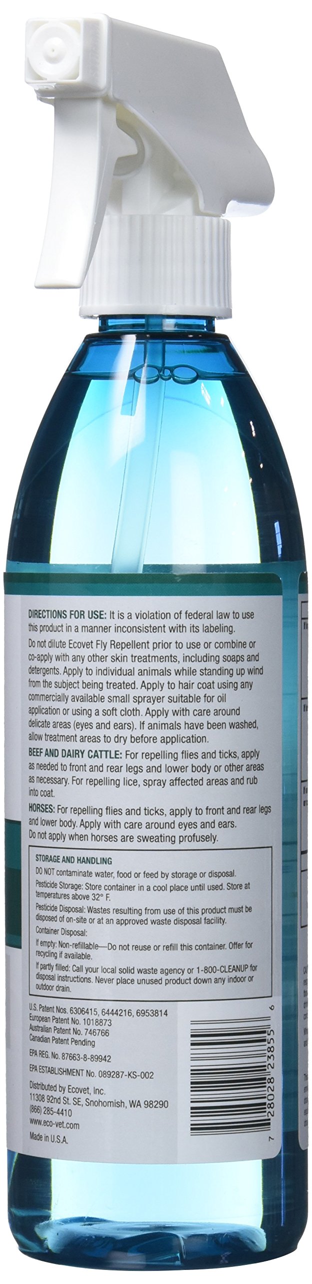 ECOVET Horse Fly Spray Repellent/Insecticide (Made with Food Grade Fatty acids), 18 oz - PawsPlanet Australia