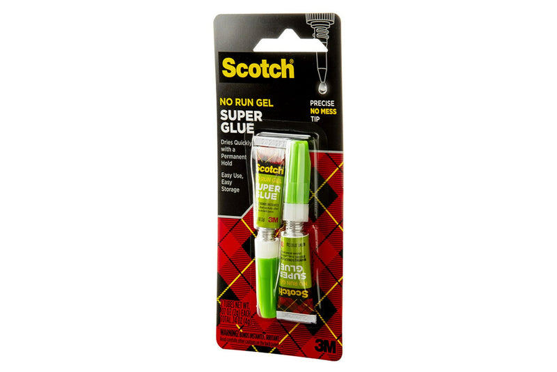 Scotch Super Glue Gel, .07 oz, 2-Pack, Dries Quickly with a Permanent Hold (AD112)
