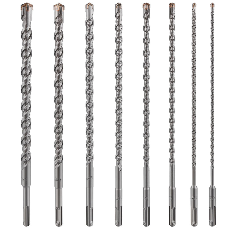Concrete Drill Bit lengthening 1pcs 3/4" X 12"-10" Cross-Type Double Thread Carbide Material Suitable for Concrete, Brick, Cement Walls, Stone, Extra Long Hammer Drill Bits for Concrete 3/4" 12"