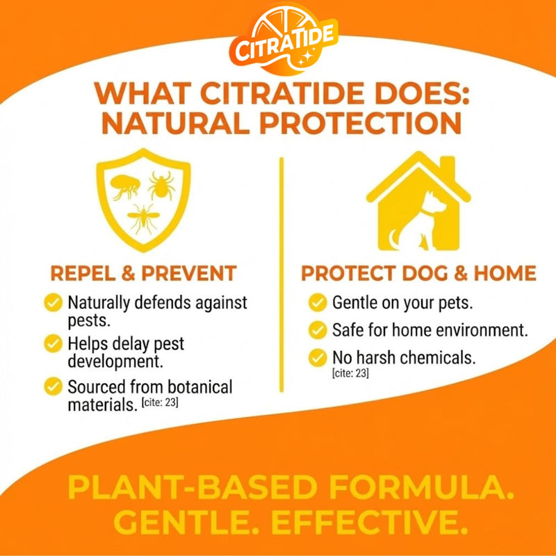 Natural Flea, Tick & Mosquito Spray for Dogs – Cedarwood & Citrus Formula – Plant-Based, DEET-Free, Non-Toxic, USA Made – Safe for Home & Pets – CITRATIDE (16 fl oz)