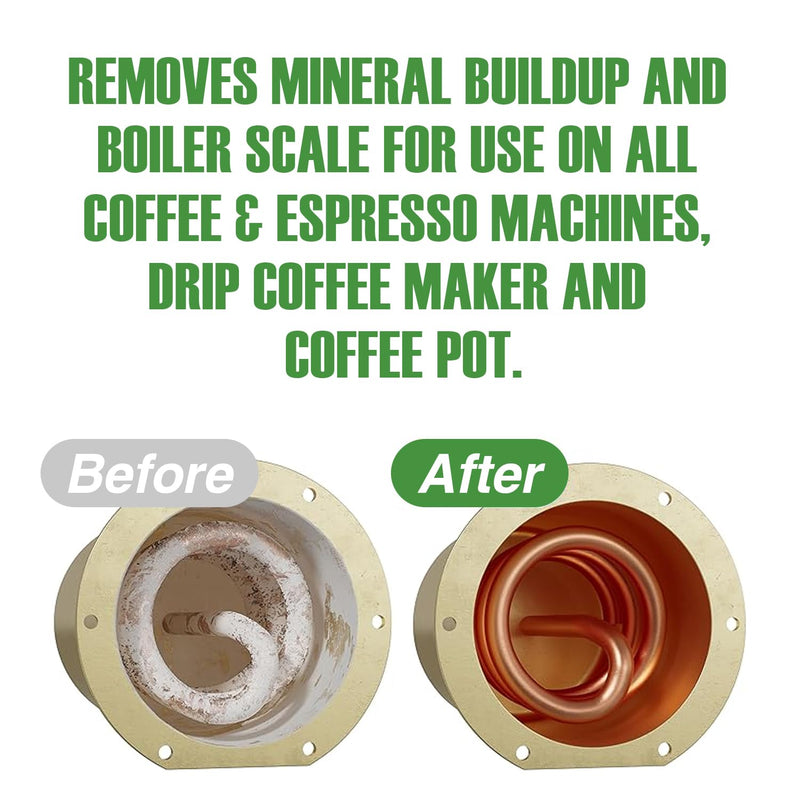 Descaling Solution (2 Pack, 2 Uses Per Bottle) – Coffee Maker Cleaner for Keurig, Nespresso, Delonghi and All Single Use Coffee and Espresso Machines