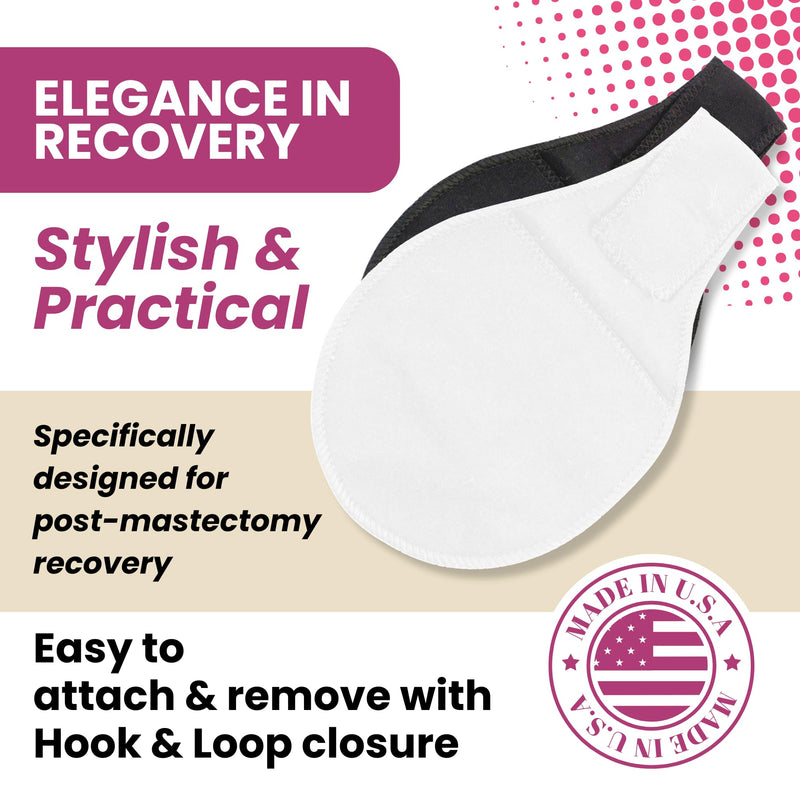Gentle Touch Surg-Ease Drain Holder Pouch - Essential Surgical Recovery Supplies for Post Mastectomy, Lumpectomy, and Breast Surgery - Surg-Ease Drain Pouch Compatible with Surg-Ease Bra - Black