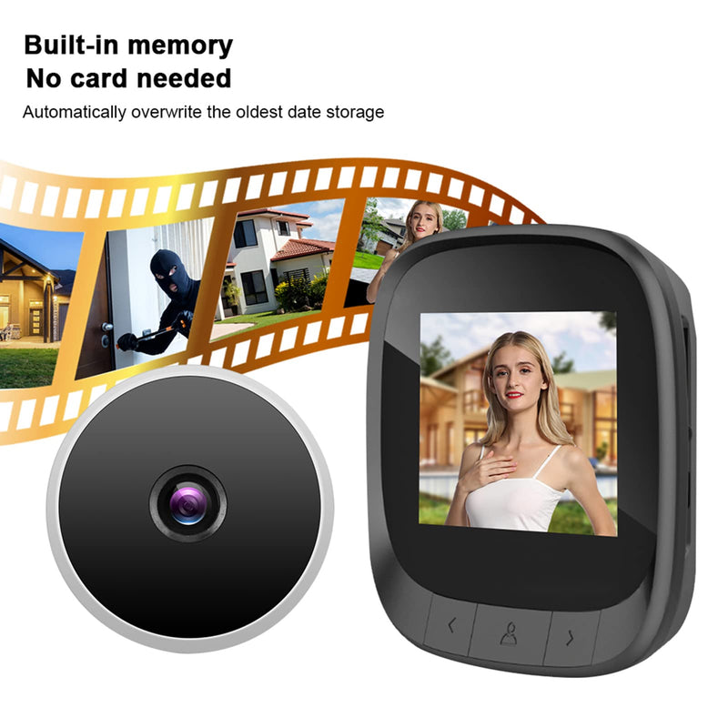 Digital Door Viewer, 2.4in Smart Visual Video Peephole WLAN Electronic Peephole viewer Security Eye Monitoring Camera with Infrared & HD LCD Screen 90° Wide Angle Support Recording/Snapshot