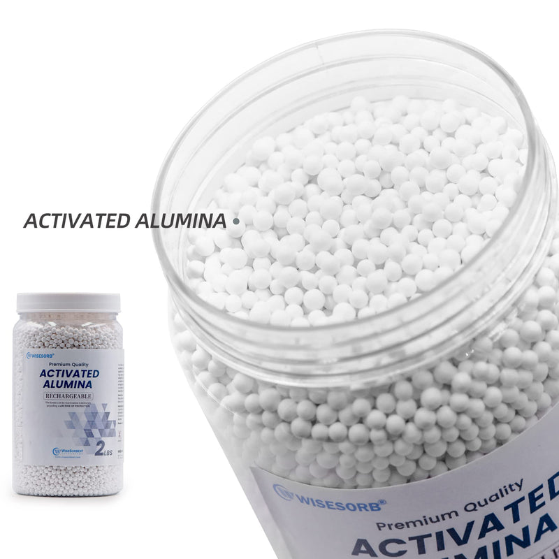 Wisesorb 2 LBS Activated Alumina, Alumina Desiccant, Reusable Desiccant Dehumidifier with 20pcs Resealable Nonwoven Zip Bags