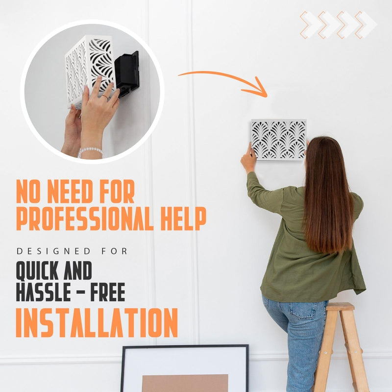 Doorbell Chime Cover Box Only, Aesthetic Wooden Door Bell Chime Box Design Cover for Home Upgrades, Easy Install Decorative Doorbell Cover Box Only, Universal Fit Door Bell Cover, White