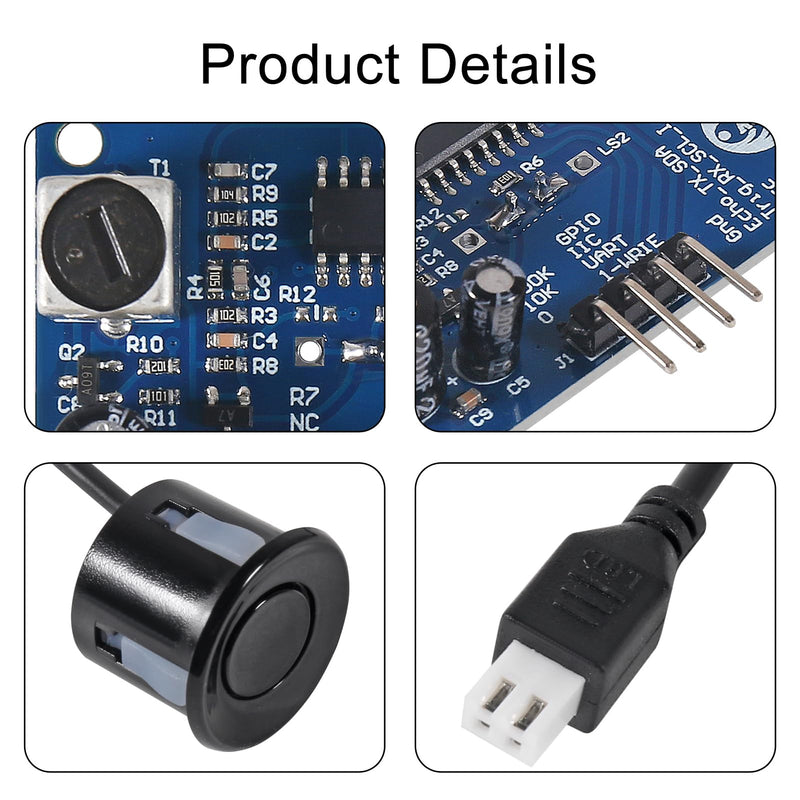 2pcs JSN-SR04T Ultrasonic Distance Measuring Module JSN-SR04T-V3.0 21~600CM 3mm High Precision Ultrasonic Distance Measure with Waterproof Sensor for Arduino