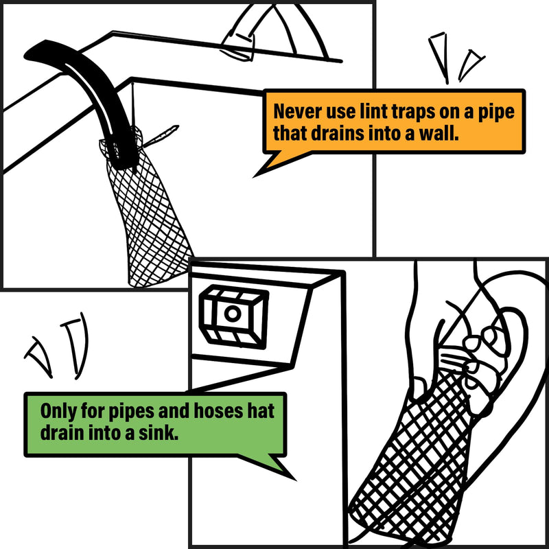 24 Pieces Lint Traps and Cable Ties Set 6 Nylon Mesh Lint Trap for Washing Machine Discharge Hoses Washer Hose Lint Traps and 18 Cable Ties Fits Most Washing Machines (White) White
