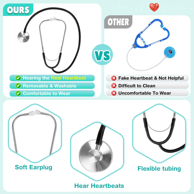 Joycover Doctor Costume for Kids, Kids Scrubs Halloween Costumes For Girls Boys Doctor Dress up Play Kit… Green S(3-4 Year)