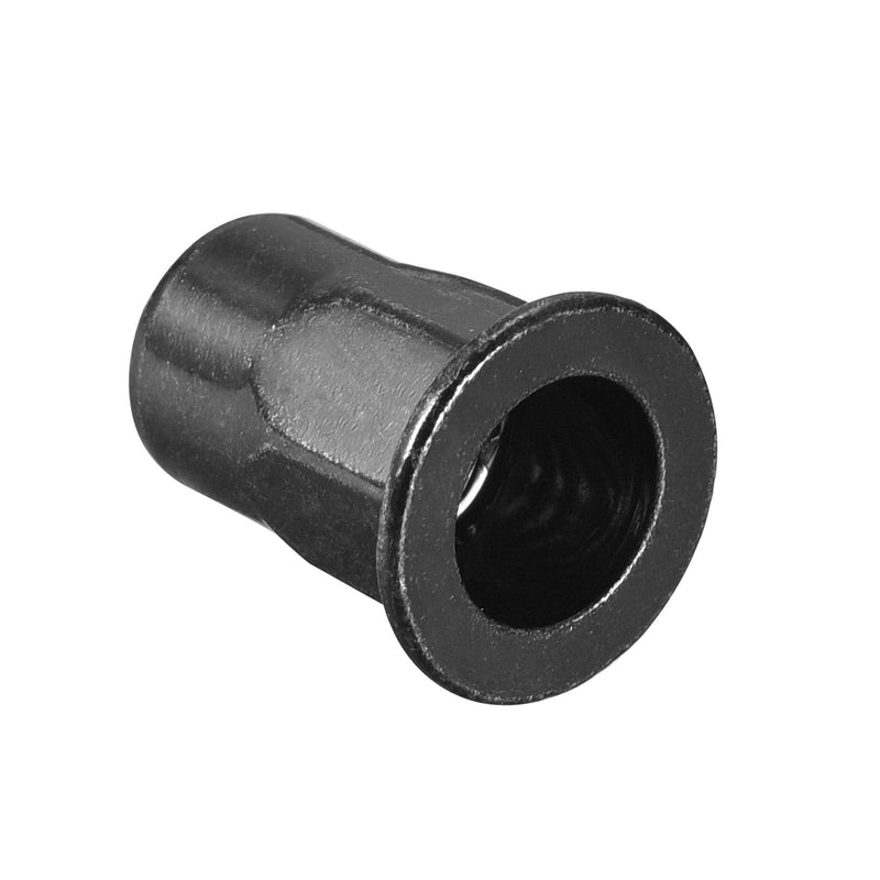 uxcell M6 Rivet Nuts, Thread Half Hexagonal Carbon Steel Zinc-Plated Flat Head Threaded Insert Nut Black 50Pcs