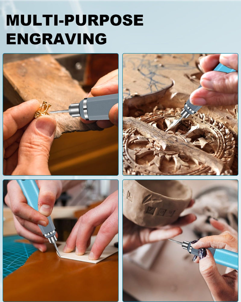 Engraving Pen, Upgrade 30000RPM Adjustable Engraver Pen Tool, Cordless Engraver Pen USB Rechargeable for Metal, Wood, Glass, Plastic & All Materials, Cool Christmas Gift Ideas, Craft Kits for Adults