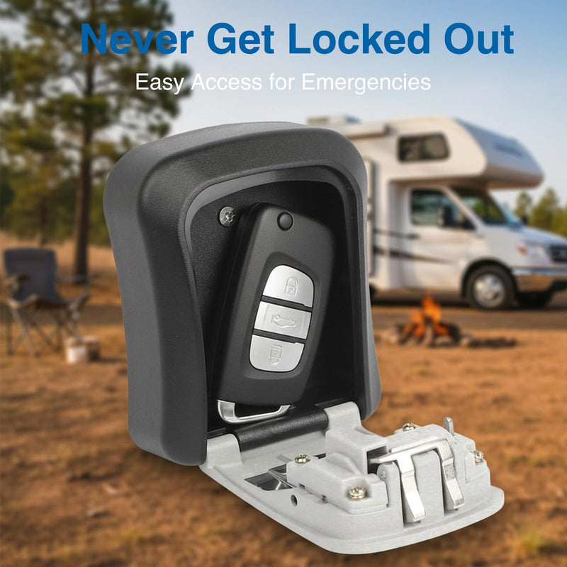 Magnetic Key Box for Under Car, Waterproof Combination Lock Box with Strong Magnets, Resettable 4-Digit Code Holder for Car Truck SUV Outdoor Hide a Key