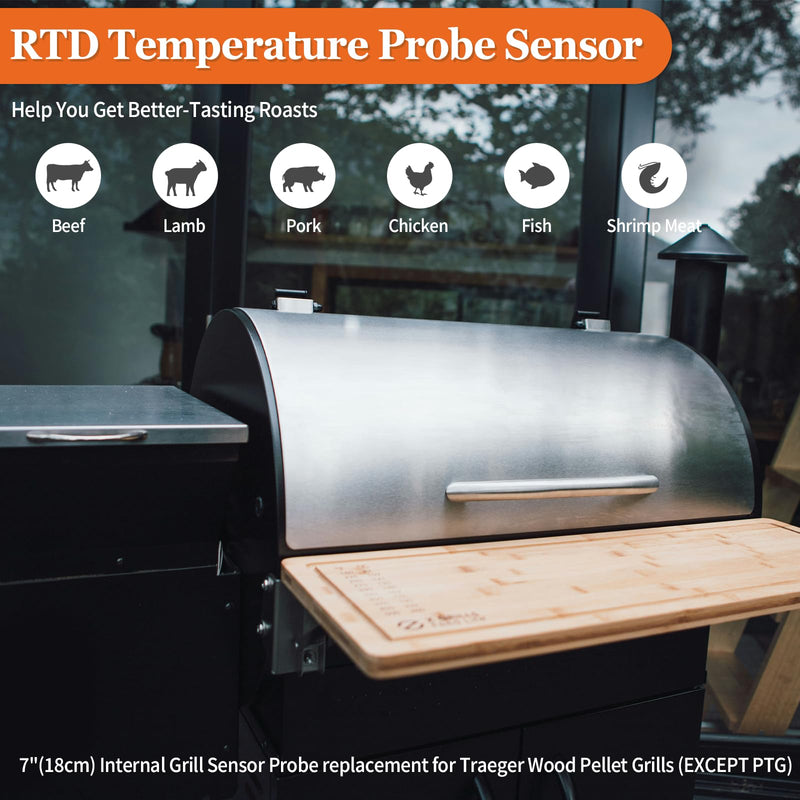 RTD Temperature Probe Sensor Grill Replacement Parts for Traeger Digital Thermostat, Digital Thermostat RTD Temperature Sensor Probe (RTD Temperature Probe Sensor Grill) RTD Temperature Probe Sensor Grill
