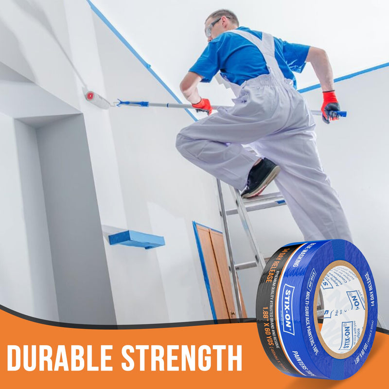 Painter’s Tape – 2 inch/ 1.88 inch x 60 yds Masking Tape Rolls – Paint Tap for Wall, Trim, Glass, Metal – Fine Line Tape for Precise Lines, Edges – Residue-Free Blue Painters Tape-Single Roll 2 Inch/1.88 (Single Roll)