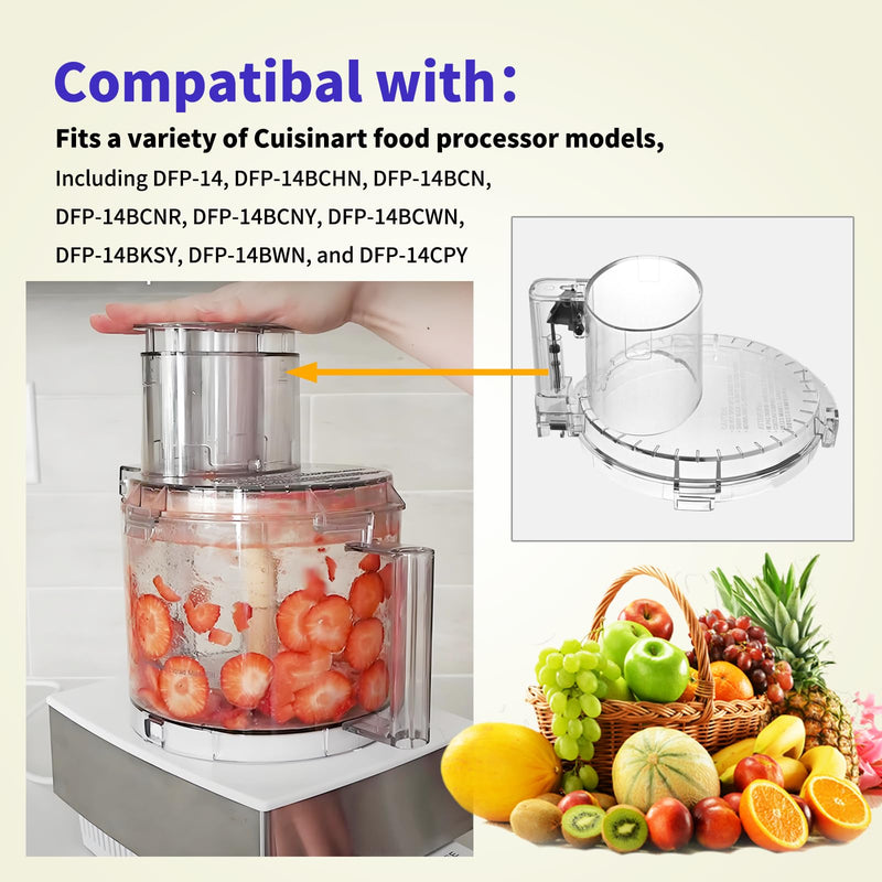 DFP-14NWBCT1 Clear Food Processor Work Bowl Cover Compatible with Cuisinart Tritan Only fits Bowl DLC-005AGTXT1 Fits Model DFP-14