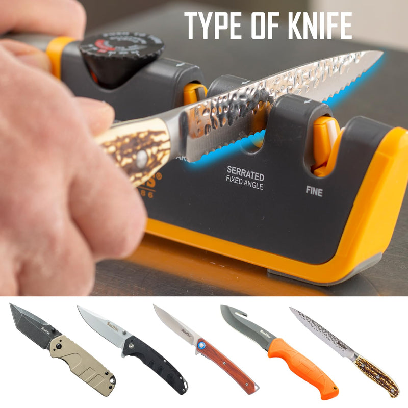 Smiths Adjustable Manual Knife Sharpener Gray/Yellow S-50264 50264